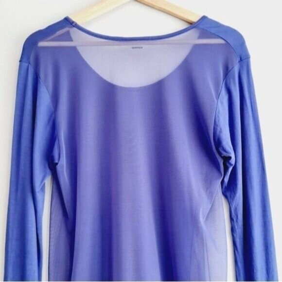 KARMA Athletic Lace Panel Long Sleeve Top Purple Sz S - Picture 6 of 8